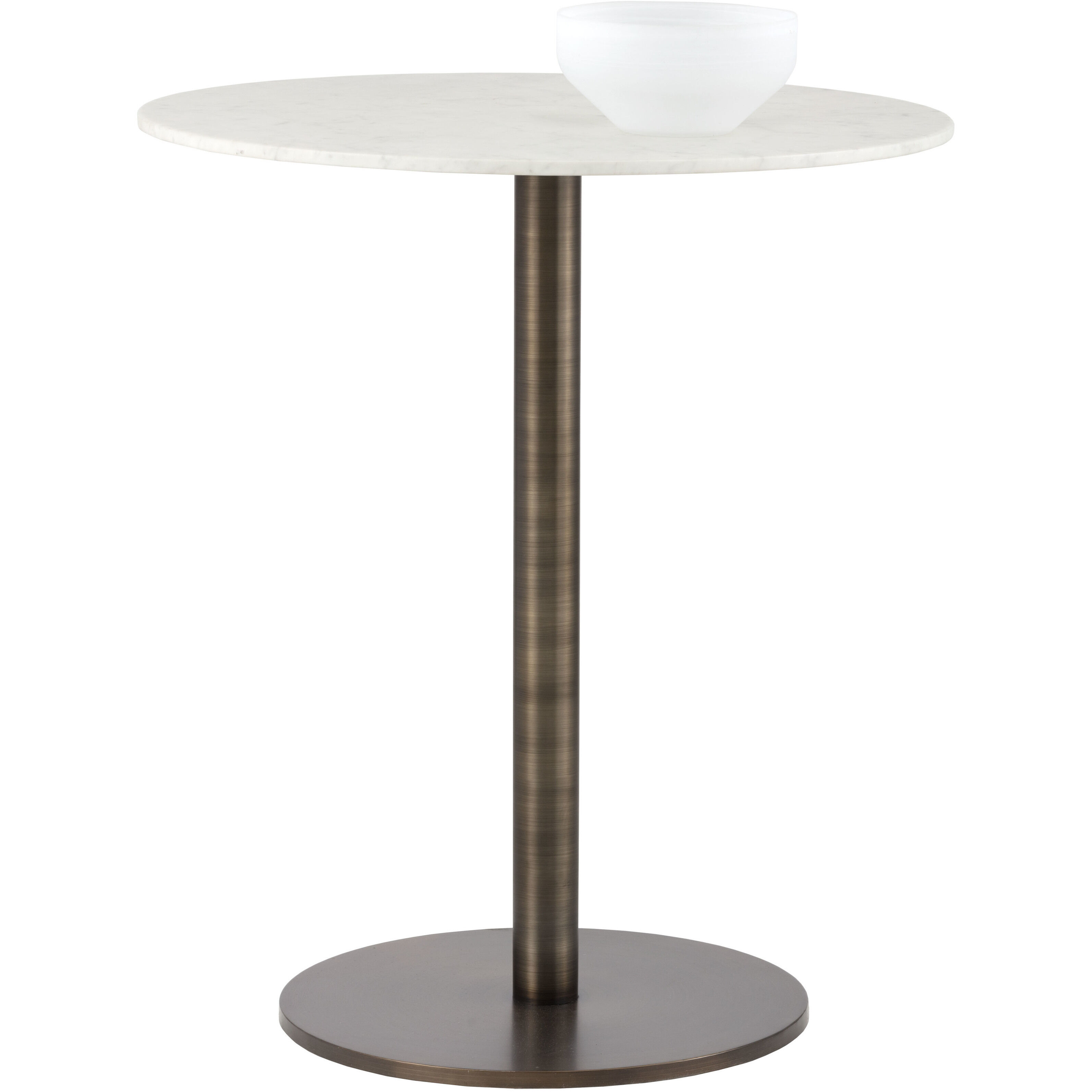 Enco White / Antique Gold Bar Table